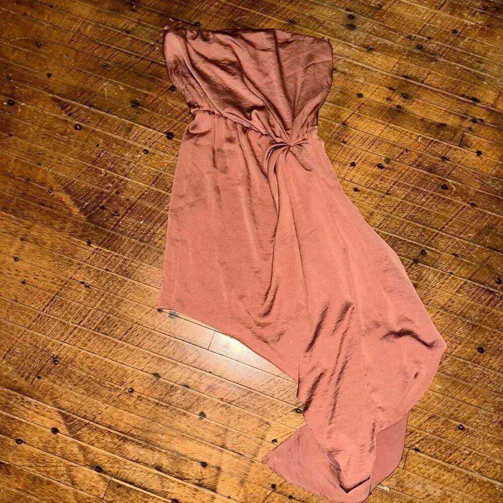 Express resort wear XS silky strapless asymmetrical dress